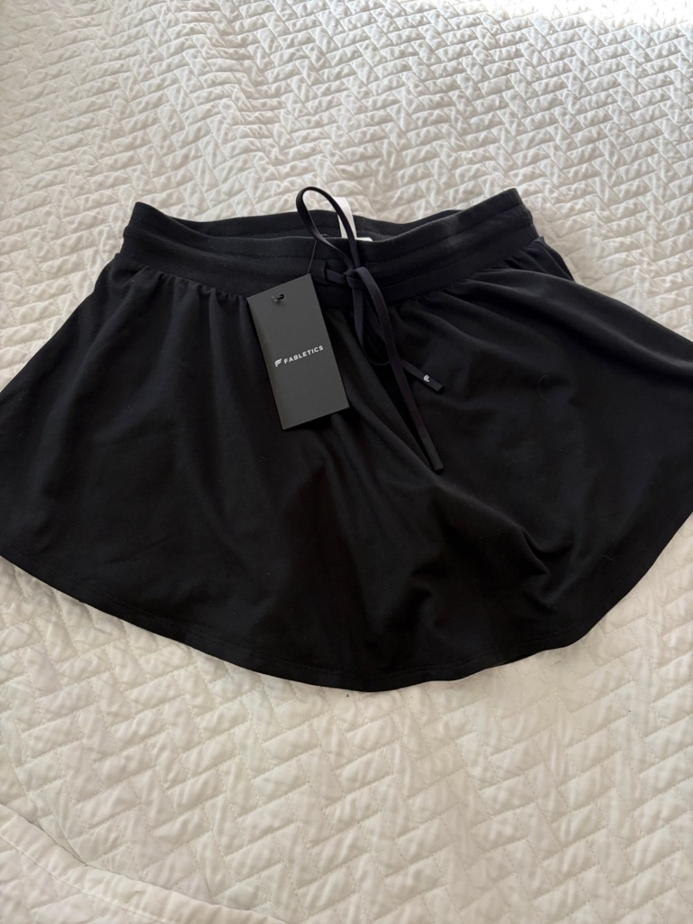 Fabletics Black Cloud Jersey Flounce Skirt with Shorts (XS) Black NWT